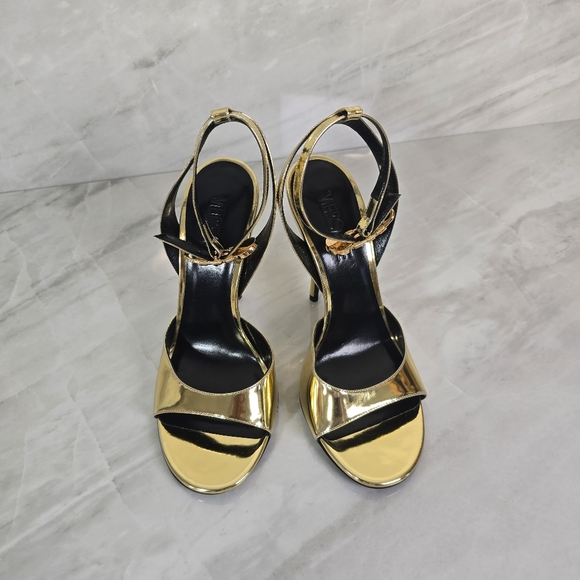 Versace Gold Safety Pin Heels - Picture 7 of 9
